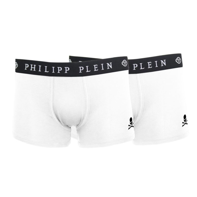 Philipp Plein Bi-Pack White Man Boxer Shorts