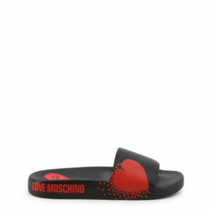 Love Moschino Black Red Woman Flip Flops