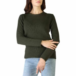 100% Cashmere C-NECK-W Green Woman Sweater
